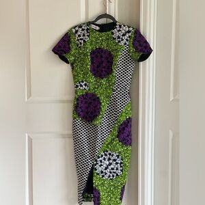 Beautiful African print midi pencil dress with slit detail